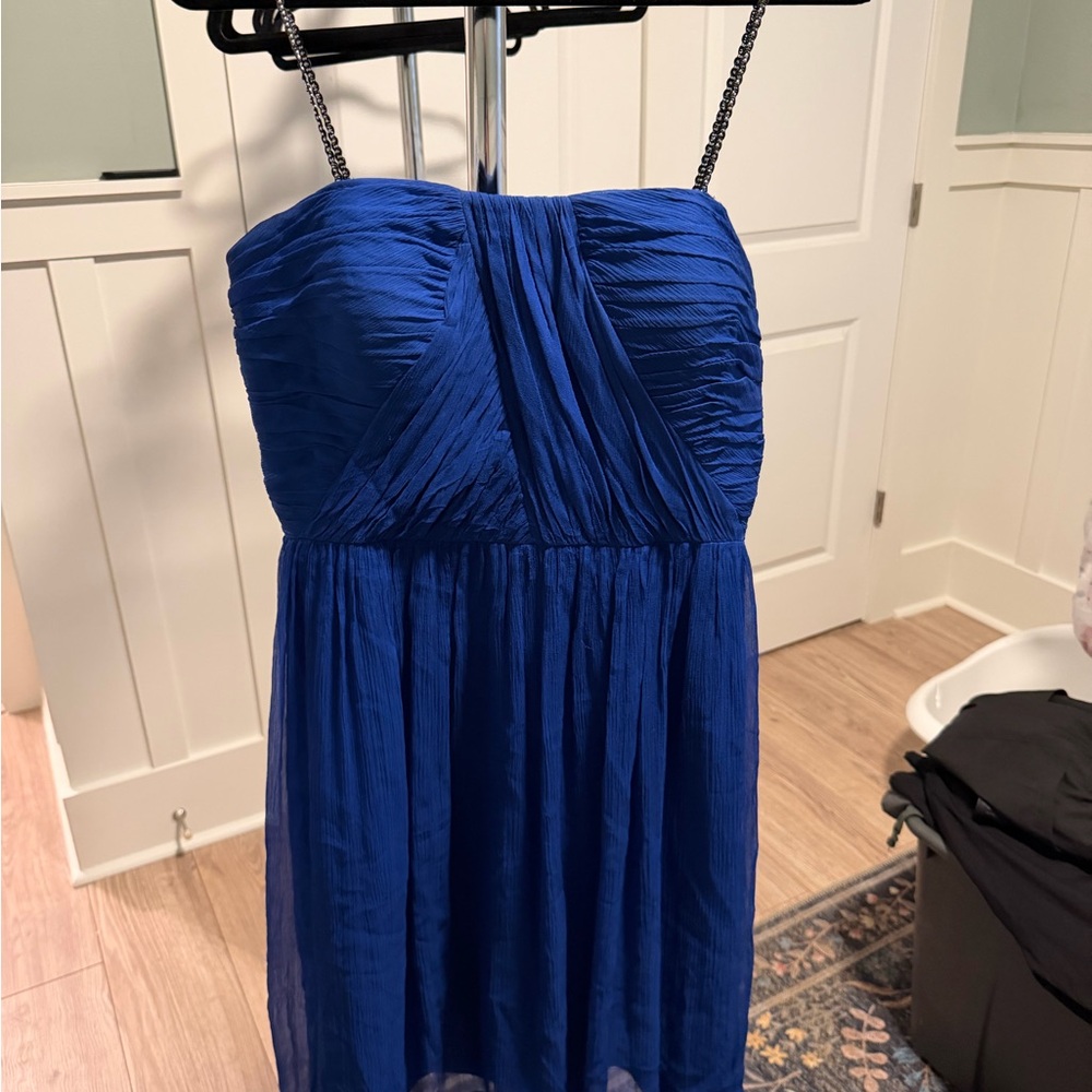 Donna Morgan Royal Blue Strapless Dress